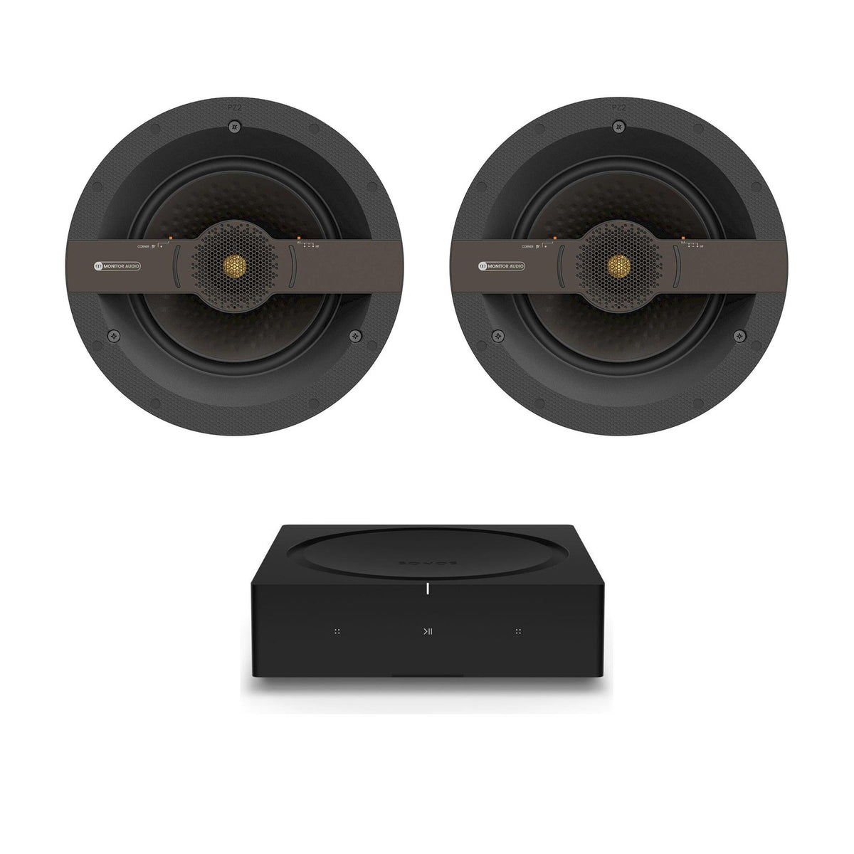 System: Sonos Amp + 2x Monitor Audio C2M Ceiling Speaker Package