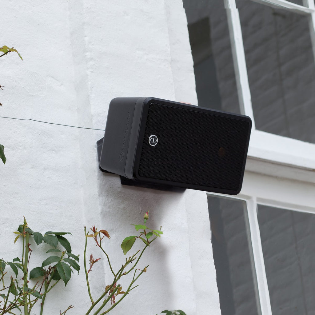 Monitor Audio Climate 50 Outdoor Speakers (Pair) – installed on white wall