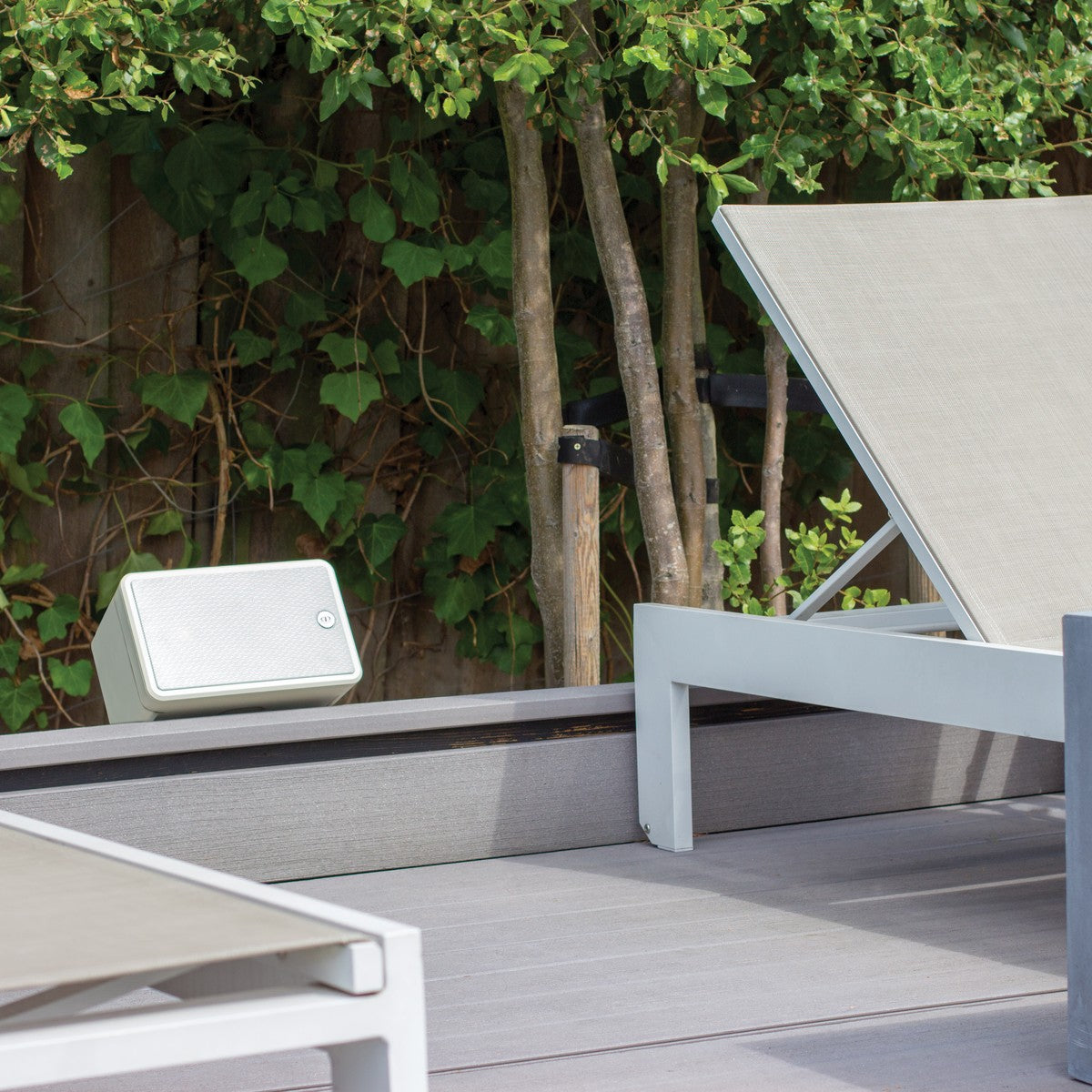 Monitor Audio Climate 50 Outdoor Speakers (Pair), White – installed poolside